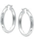 Textured Tube Small Hoop Earrings in Sterling Silver, 25mm, Created for Macy's