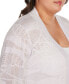 ფოტო #4 პროდუქტის Black Label Plus Size Metallic Pointelle Stitch Cardigan Sweater