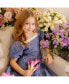 ფოტო #2 პროდუქტის Girls' Short Bubble Sleeve Crochet Trim Chambray Dress, Kids