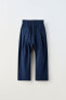 Garment dye trousers with elasticated waistband