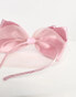 ASOS DESIGN fascinator with satin bow detail in dusty pink