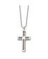 ფოტო #3 პროდუქტის Stainless Steel Polished Cross Pendant on a Ball Chain Necklace