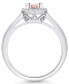 Фото #3 товара Morganite (3/4 ct. t.w.) and Diamond (1/5 ct. t.w.) Halo Ring in 14K White Gold