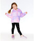 Фото #2 товара Куртка для малышей Deux Par Deux с капюшоном из искусственного меха в технике тай дай фиолетового цвета