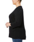 ფოტო #3 პროდუქტის Plus Size Ribbed Round-Hem 3/4-Sleeve Sweater