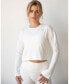 ფოტო #2 პროდუქტის Women's Go With The Flow Crop Long Sleeve Top for Women