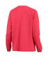 ფოტო #4 პროდუქტის Women's Heathered Red, Gray Wisconsin Badgers Raglan Long Sleeve T-shirt and Shorts Sleep Set