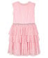 Big Girls Allover Pleated Mesh Tiered Dress