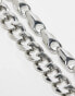 ASOS DESIGN 2 pack mixed chain necklace set in silver tone