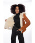 ფოტო #2 პროდუქტის Women's Hoody Shearling Jacket, Washed Tan with White Wool