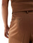 Фото #3 товара ASOS DESIGN loose leg suit trousers in chocolate brown