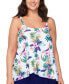 ფოტო #1 პროდუქტის Plus Size Cape Town Tropical-Print Tankini Top, Created for Macy's