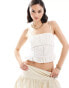 Фото #1 товара Mango embroidered bottom cami in white