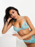 Фото #1 товара ASOS DESIGN Alexis lace underwire bra with picot trim in turquoise