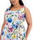 Фото #4 товара Plus Size Floral Square-Neck Maxi Dress