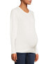 Фото #1 товара Planet Motherhood Maternity Sweater Women's Medium White Puff Sleeve Round Neck