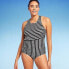 Фото #2 товара Lands' End Women's UPF 50 Full Coverage Striped High Neck Tugless One Piece