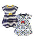 Фото #1 товара Toddler Girls Organic Cotton Short-Sleeve Dresses 2pk, Pottery Tile