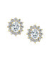 Фото #3 товара Серьги-клипсы Bling Jewelry классические с имитацией драгоценных камней AAA CZ Halo Crown Oval