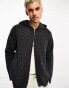 Фото #2 товара Weekday Logan oversized zip through cardigan with hood in dark grey