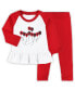 ფოტო #1 პროდუქტის Girls Infant Cardinal, White Arkansas Razorbacks Balloon Raglan 3/4-Sleeve T-shirt and Leggings Set