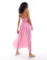 Фото #4 товара Mango wave stripe halter midi dress in pink