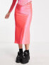 COLLUSION satin slip maxi skirt co ord in pink