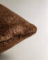 Short faux fur cushion cover