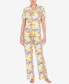 ფოტო #1 პროდუქტის Women's 2 Piece Tropical Print Pajama Set
