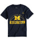 ფოტო #2 პროდუქტის Big Boys Navy Michigan Wolverines Basketball and Logo Performance T-shirt