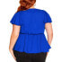 ფოტო #6 პროდუქტის Plus Size Wrap Frills Short Sleeve Top