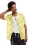 Фото #1 товара Lee short sleeve revere collar leaf print shirt in yellow