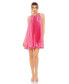 ფოტო #1 პროდუქტის Women's Pleated Halter Neck Flowy Mini Trapeze Dress