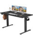 Electric Height Adjustable Standing Desk, Sit To Stand Ergonomic Computer Desk, Black, 55" X 24"