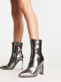 Фото #3 товара Glamorous heeled ankle boots in pewter