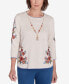 ფოტო #1 პროდუქტის Harvest Moon Women's Paisley Floral Top with Detachable Necklace