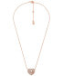 ფოტო #2 პროდუქტის Sterling Silver or 14k Rose Gold-plated Sterling Silver Tapered Baguette Heart Pendant Necklace