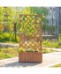 Фото #3 товара Wooden Raised Garden Bed Raised Planter Box Planter with Trellis