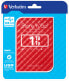 Verbatim Store 'n' Go USB 3.0 Hard Drive 1TB Red - 1000 GB - 3.2 Gen 1 (3.1 Gen 1) - 5400 RPM - Red