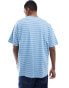 New Look blue stripe oversized tshirt in blue