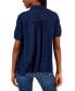 ფოტო #2 პროდუქტის Petite Pintuck Short-Sleeve Button-Front Shirt, Created for Macy's