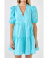 Фото #1 товара Women's V-neck Button Down Babydoll Dress