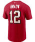 ფოტო #2 პროდუქტის Men's Tom Brady Red Tampa Bay Buccaneers Name Number T-shirt