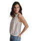 Women's Ruffled Split-Neck Elastic-Waist Top