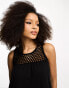 Фото #8 товара ASOS DESIGN sleeveless crochet high neck maxi dress in black