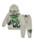 ფოტო #1 პროდუქტის Toddler Boys Grave Digger Monster Mutt Megalodon Fleece Pullover Hoodie & Pants to