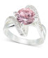 Фото #1 товара Silver-Tone Pavé & Pink Crystal Bypass Ring, Created for Macy's
