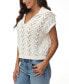 ფოტო #3 პროდუქტის Women's Sailor-Collar Crochet Pullover Top