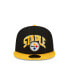 Фото #3 товара Men's X Staple Black, Gold Pittsburgh Steelers Pigeon 59Fifty Fitted Hat