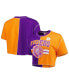Women's Purple, Orange Clemson Tigers Colorblock Cropped T-shirt